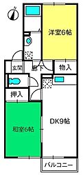 ハイツ・リヴァ―サイド 2階2DKの間取り