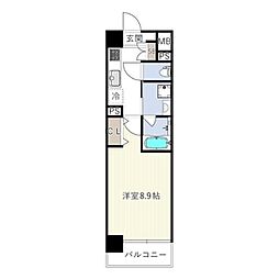 ＴＣＳ北浦和レジデンス 5階1Kの間取り