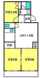 メゾン・松本 1階3LDKの間取り