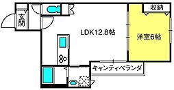 グリーンヴィレッジ 1階1LDKの間取り