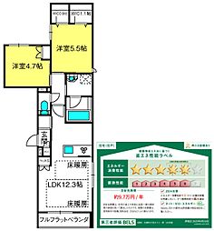 （仮称）大宮区大成町メゾン 1階2LDKの間取り