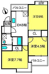 ファーストメゾン入間 3DKの間取図画像