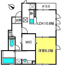 イーエフドミール 1LDKの間取図画像