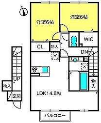 リッカティル 2LDKの間取図画像