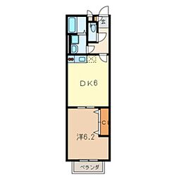 パルクカーサベルテ 1DKの間取図画像