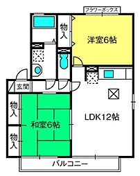 エクセルこだま 2LDKの間取図画像