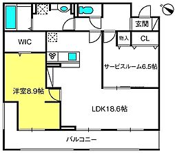 ウィスタリア・オクト 1SLDKの間取図画像