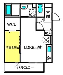オレンコトナ 1LDKの間取図画像