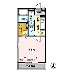 エターナルB 1Kの間取図画像