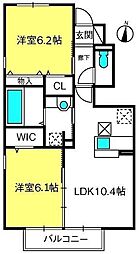 メゾンミヤビ 2LDKの間取図画像