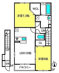 四季の杜花 2LDKの間取図画像