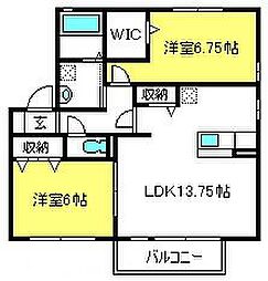 リビングタウン大宮西B 2LDKの間取図画像