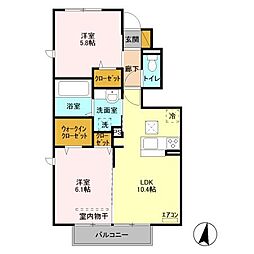 メゾンサクラ 2LDKの間取図画像