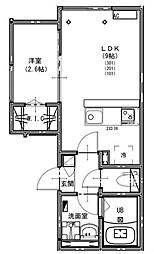 KEIAI RESIDENCE 宮原III 1LDKの間取図画像