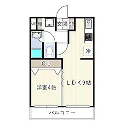 ウィンベルデュエット大宮NO13 1DKの間取図画像