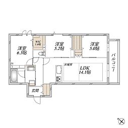 (仮称)浦和区領家3丁目メゾン北棟 3LDKの間取図画像