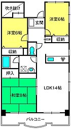 ラフィーネ大宮 3LDKの間取図画像