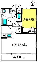 Pamir大成 1LDKの間取図画像