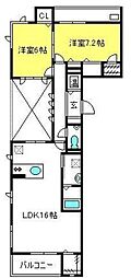 Dixcouleurs 2LDKの間取図画像