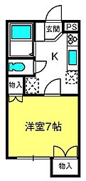 ヴィラ桜木 1Kの間取図画像