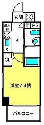 AcseedsTower浦和岸町2 1Kの間取図画像