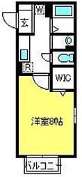 ウィスタ岸町 1Kの間取図画像