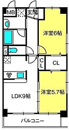 グランプエルタ 2DKの間取図画像