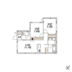 Sanctuary Garden 2LDKの間取図画像