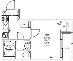 さいたま市北区植竹町1丁目アパート 1Kの間取図画像