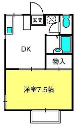 コーポ92 1DKの間取図画像