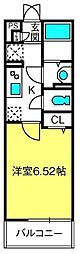 リブリ・アルファ 1Kの間取図画像