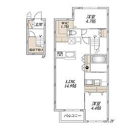 Le Noir 2LDKの間取図画像