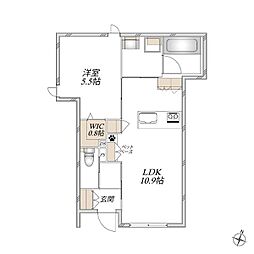 プルミエール大宮北 1LDKの間取図画像