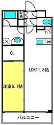 グランガーデン1 1LDKの間取図画像