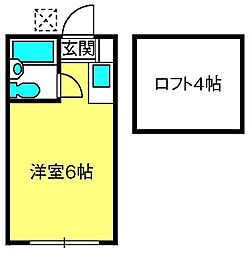 ヴィラ南台 ワンルームの間取図画像