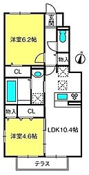 グランデ2 2LDKの間取図画像