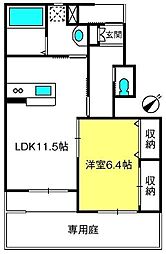 メゾンド・ボヌール 1LDKの間取図画像