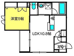 クレールメゾン与野本町 1LDKの間取図画像