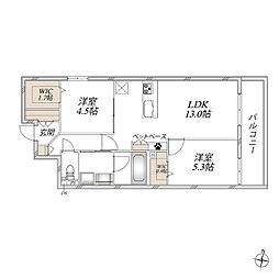 (仮称)新座市大和田メゾン 2LDKの間取図画像