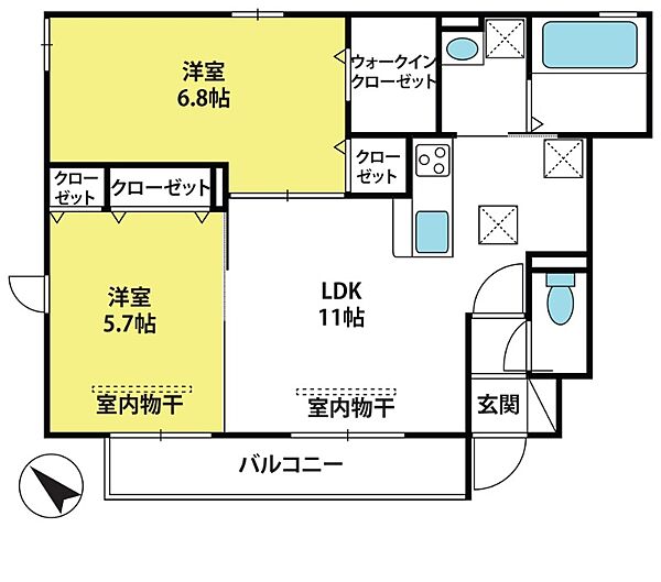 ストーク本郷 ｜埼玉県さいたま市北区本郷町(賃貸アパート2LDK・1階・54.11㎡)の写真 その2