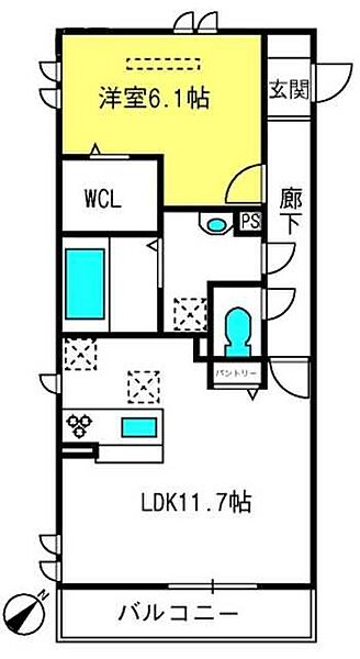 本郷の杜 ブラン ｜埼玉県さいたま市北区本郷町(賃貸アパート1LDK・3階・46.17㎡)の写真 その2