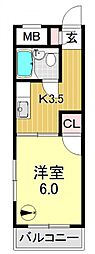 メゾン・ドヴェルジェ 1Kの間取図画像