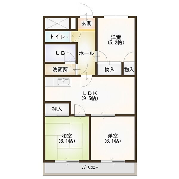 メゾンドＵＭ 5C｜愛知県名古屋市中川区福川町三丁目(賃貸マンション3LDK・5階・56.70㎡)の写真 その2