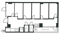 コモドスクウェア北新宿 ワンルームの間取り