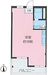 豊玉第2コーポラス ワンルームの間取図画像