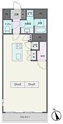ハイネス落合 ワンルームの間取図画像