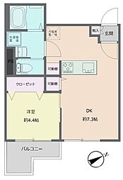 エスカイア吉祥寺 1DKの間取図画像