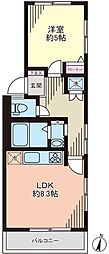 大洋中村北マンション 1LDKの間取図画像