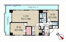 セザール浦和 2LDKの間取図画像