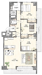 コープ野村稲西 3LDKの間取図画像